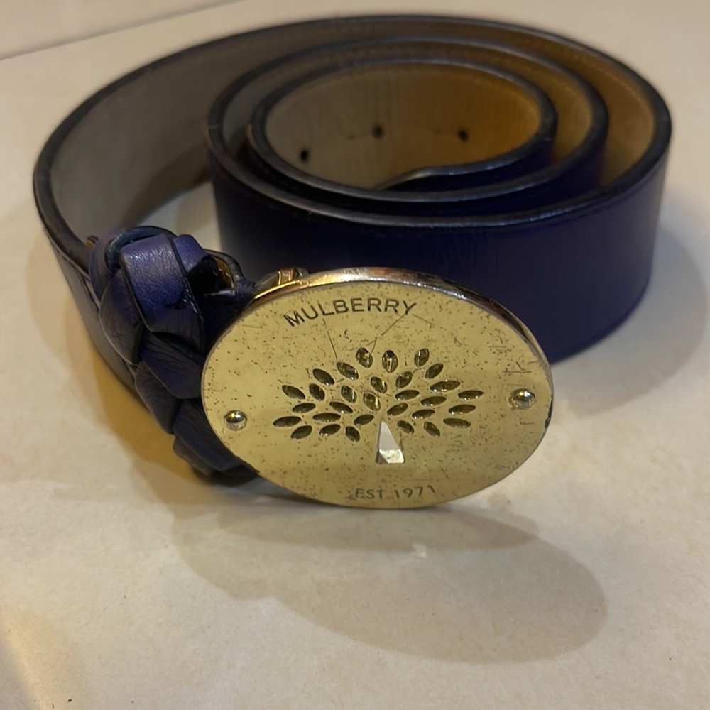 Mulberry 75 belt. Blue